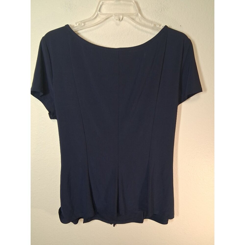 Perceptions Blouse Business Casual Office Granny Preppy Blue Women's Size 16 - Picture 2 of 5